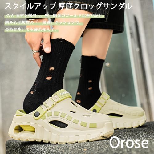 メンズ サンダル スリッパ 24.0-27.5cm 厚さ8.0cmスリッパ 洞洞鞋 通気性軟底 スリッポン ビーチ カジュアル ファッションサンダル 水陸両用 軽量 快適 2way 室内/室外履き