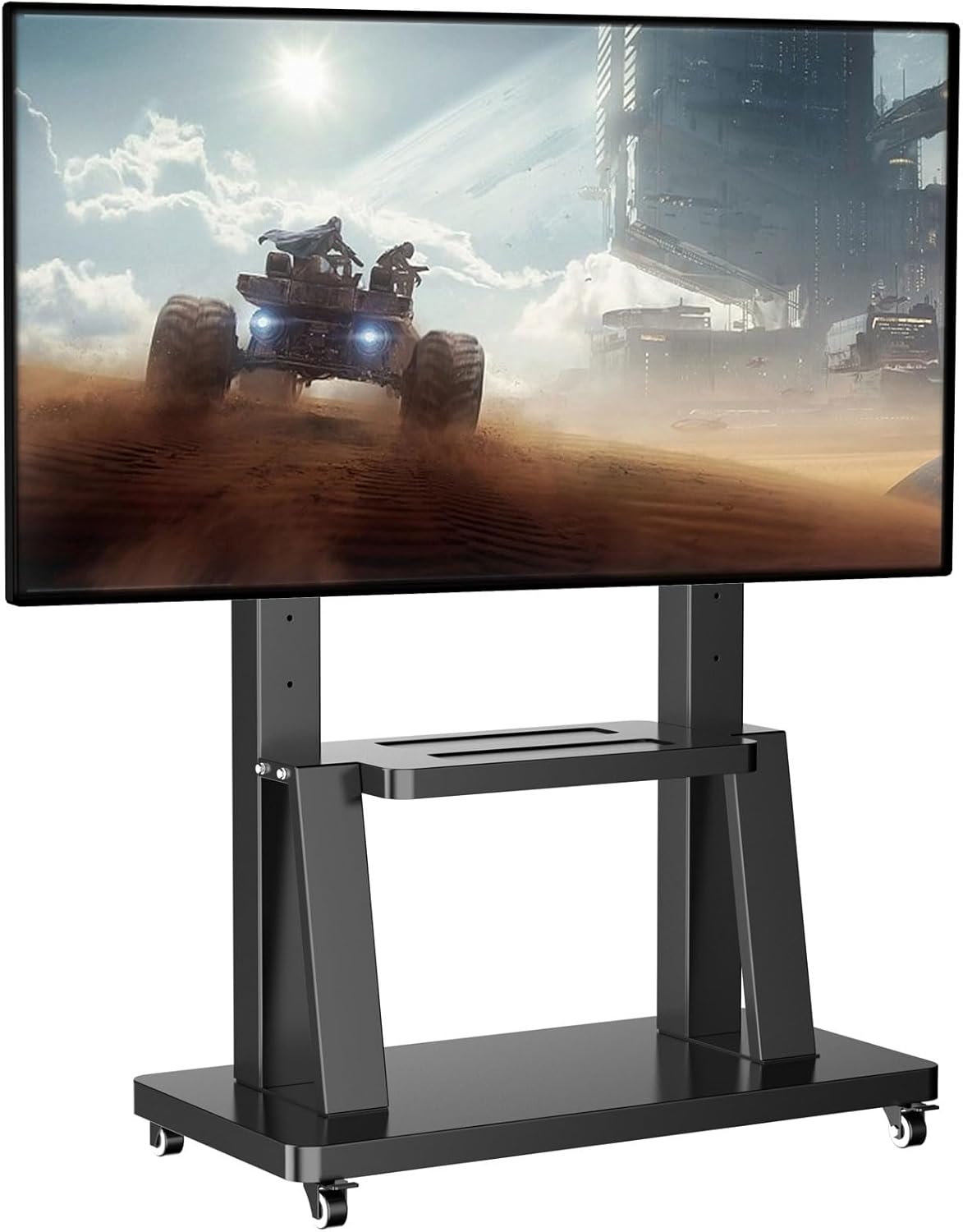 大型可動式テレビスタンド32-100インチ液晶&モニター対応 壁寄せテレビ台移動式スタンドキャスター付きVESA最大900x600mm,耐荷重80KG 高さ調整可能 棚付き自立型 tvスタンド 50 55 58 60 65 70 75 80 85 90型テレビ移動台 tv stand