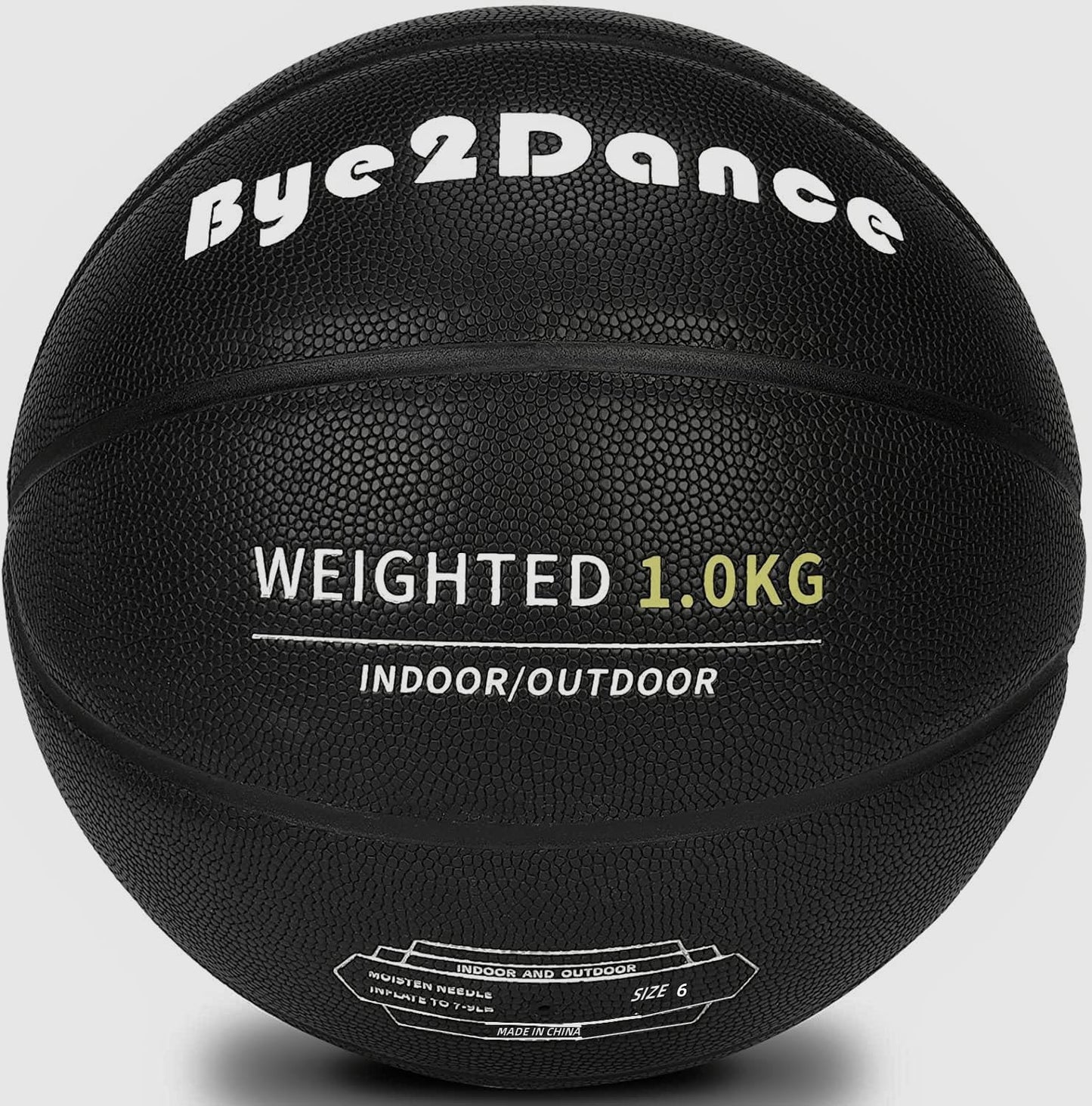 トレーニング用 加重バスケットボール 6号球 1.0kg/1.3kg/1.5kg PUレザー耐衝撃性 耐磨耗性 耐久性 良い弾力性を持つ 手触りがよく トレーニング 屋内外兼用 女性・ジュニア向け スキルアップ ストリートボール バスケゲーム対応 ブラック 空気入れ別売