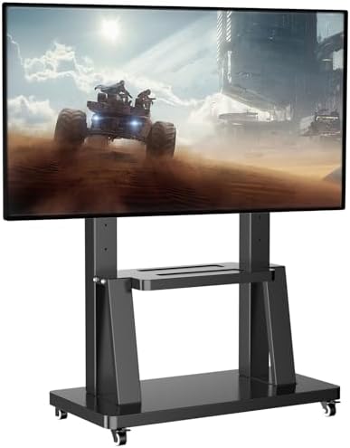 大型可動式テレビスタンド32-100インチ液晶&モニター対応 壁寄せテレビ台移動式スタンドキャスター付きVESA最大900x600mm,耐荷重80KG 高さ調整可能 棚付き自立型 tvスタンド 50 55 58 60 65 70 75 80 85 90型テレビ移動台 tv stand