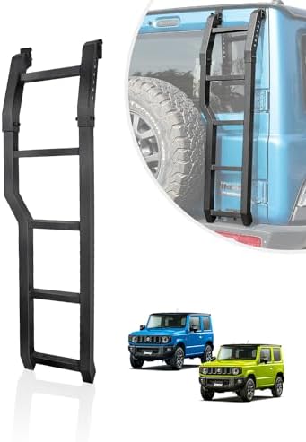 ROAD ジムニー リアラダー JB64W JB74W JC74W リアドアテールラダー 後部はしご バックドア梯子 ルーフラック用はしご 新型 スズキ ジムニーシエラ 外装パーツ アクセサリ 穴あけ不要 取付簡単 アルミ製 軽量設計 ルーフ作業