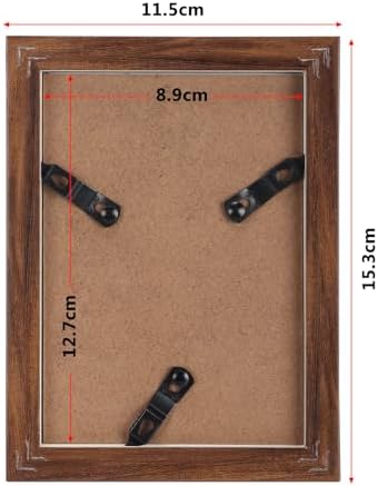 フォトフレーム 写真立て Lサイズ 2面 卓上 写真 額縁 89x127mm 木目調 写真たて 折りたたみ式 縦 ブラウン