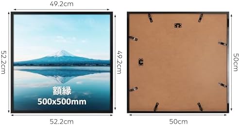 額縁 軽量 写真 ポスター アート フォトフレーム 2L サイズ 3面 壁掛け サイズも適応 ブラック