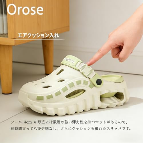 [Orose] メンズ サンダル スリッパ 24.0-27.5cm 厚さ8.0cmスリッパ 洞洞鞋 通気性軟底 スリッポン ビーチ カジュアル ファッションサンダル 水陸両用 軽量 快適 2way 室内/室外履き
