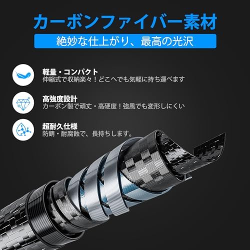 DOBEN カーボン タープポール テントポール コンパクト 2本セット