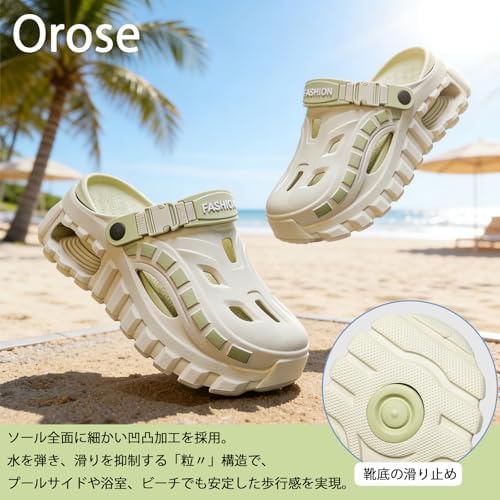 [Orose] メンズ サンダル スリッパ 24.0-27.5cm 厚さ8.0cmスリッパ 洞洞鞋 通気性軟底 スリッポン ビーチ カジュアル ファッションサンダル 水陸両用 軽量 快適 2way 室内/室外履き
