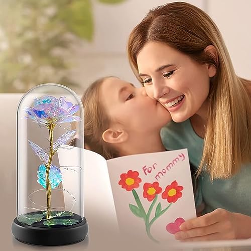 枯れない花 バラ造花 LEDライト 電池式 24Kゴールドローズ 薔薇 花束 フラワーライト フラワーギフト バレンタインデー 母の日 誕生日 結婚記念日 クリスマス お祝い プレゼント 女性 妻 彼女への贈り物 (金のばら+カラーライト)