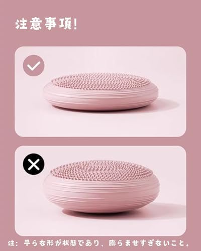 バランスクッション バランスディスク 体幹トレーニング 【ポンプ付き + より厚く、耐久性のある素材】 耐荷重600kg 直径34cm 環境に優しいPVC素材 座りながらも効果的な筋トレが可能 室内 運動 健康クッション