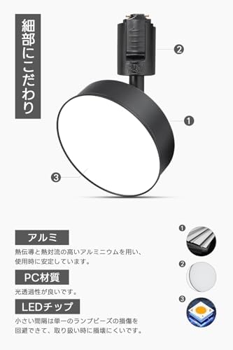 SPAHER ダクトレール用スポットライト 照明 LED 120W相当 取付け簡単 角度調節可能 電球付き 照明器具 植物育成ライト 明るい おしゃれ 天井 玄関 インテリア 12W ホワイト（昼光色 4個セット）
