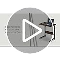 HANYEEサイドテーブル キャスター付き 高さ調節 コの字 昇降式テーブル パソコンデスク オフィスデスク 勉強机 介護用テーブル ベッドサイド用 ソファーサイド