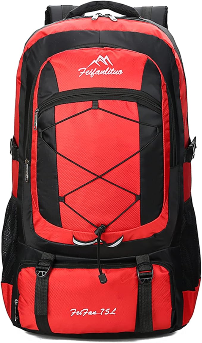 [RaoRanDang] 登山リュック 防水軽量耐久性75L大容量ハイキングバックパックハイキング、旅行、登山、キャンプアウトドア、釣りに適しています