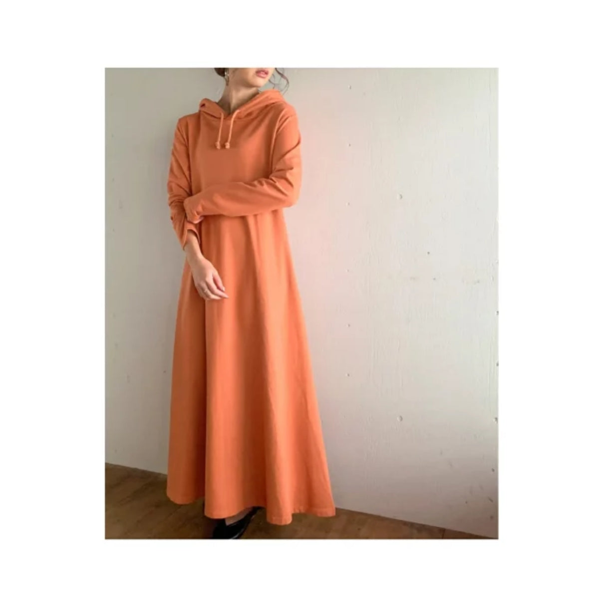 マキシ丈パーカーワンピース