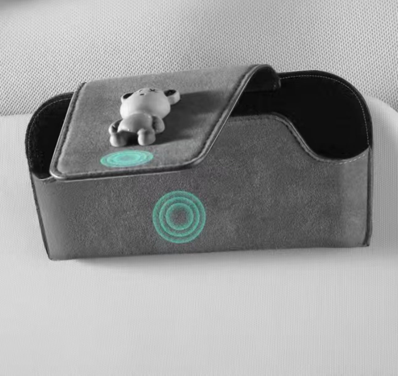 カーバイザー メガネホルダー サングラス メガネ 収納ボックス 汎用 車用 取り付け簡単 シンプル (ブラック)